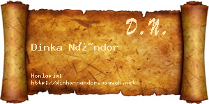 Dinka Nándor névjegykártya